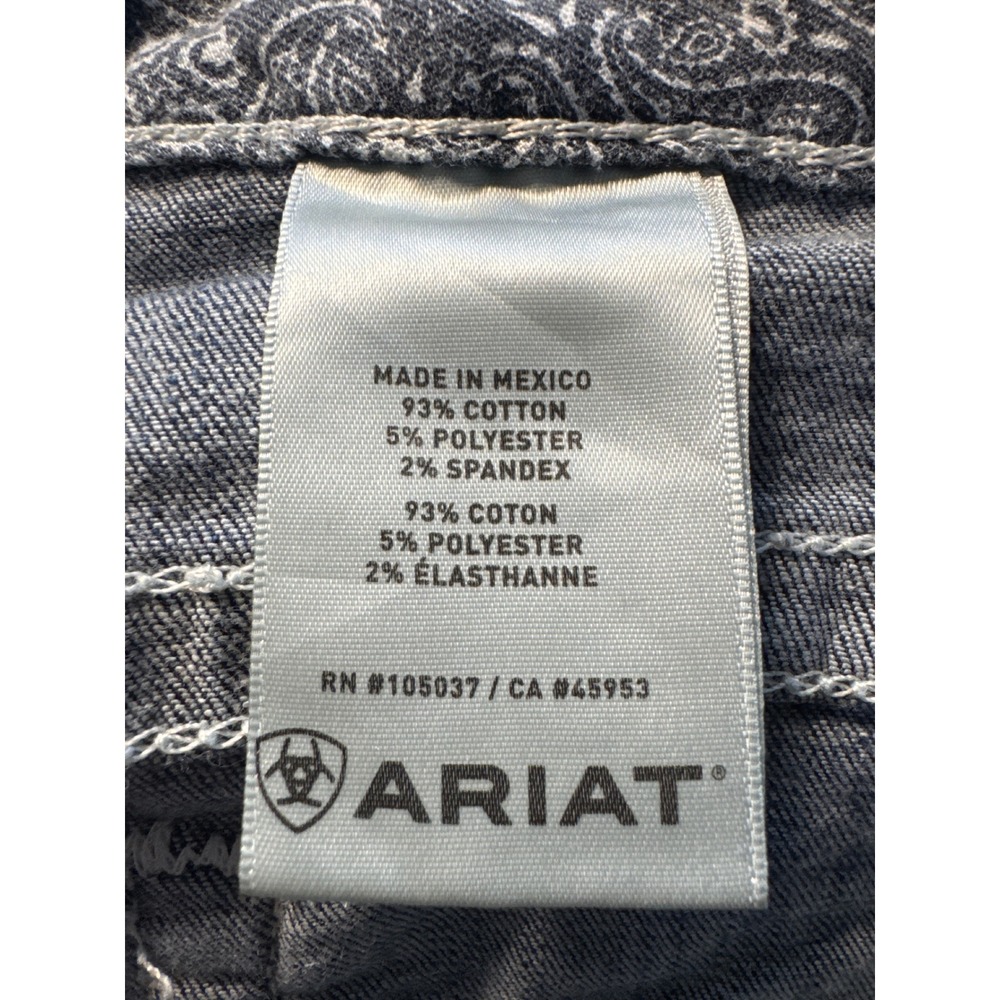 Ariat Real Denim Bootcut Jeans Dark Wash Contrast Stitch 33R 10017510 - Picture 5 of 13
